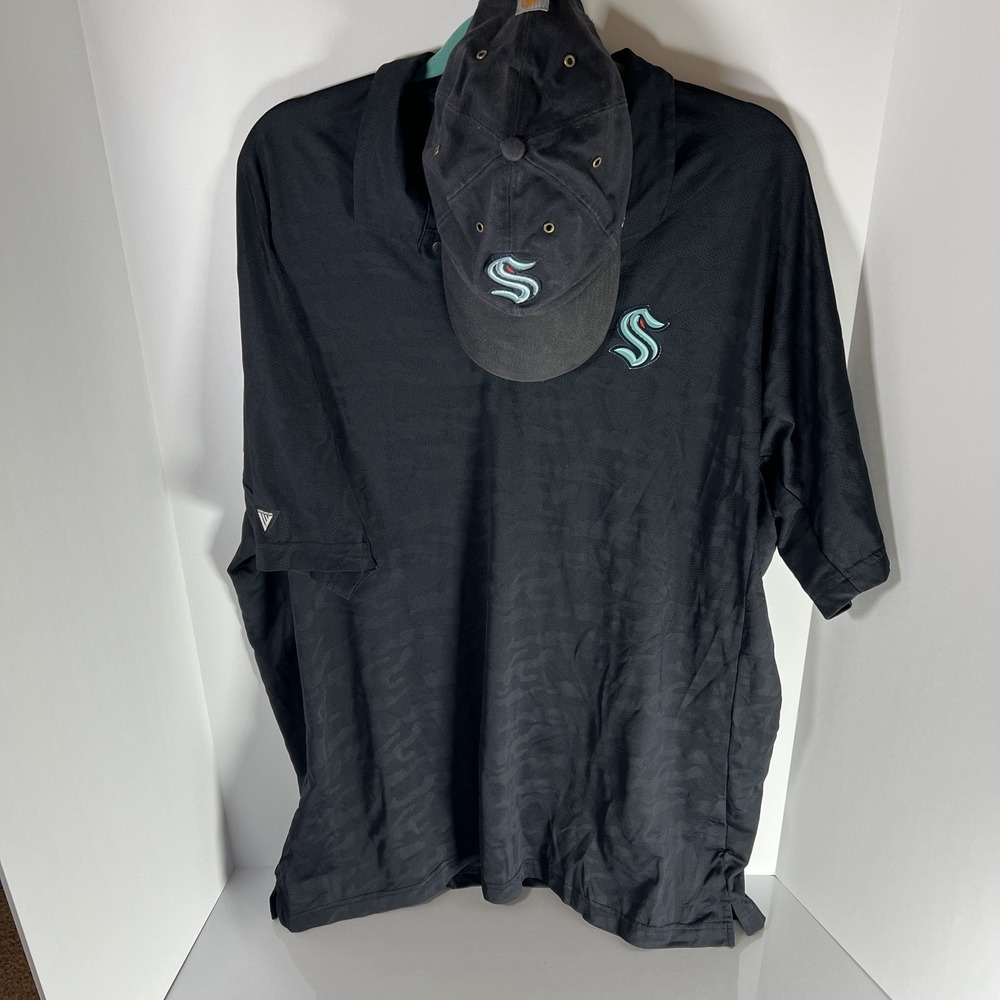 Levelwear Seattle Kraken Camo NHL Men's XXL Polo & '47 x Carhartt Kraken Dad Hat